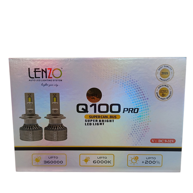هدلایت لامپ خودرو لنزو مدل Q100 pro پایه H1 بسته 2 عددی