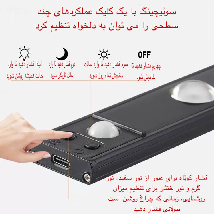 چراغ ال ای دی 0.75 وات مدل زیر کابینتی کد 80CM