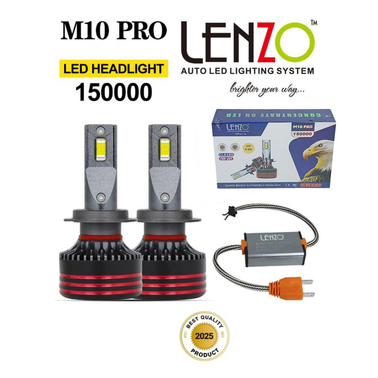هدلایت خودرو لنزو مدل M10 PRO - 150000 پایه H7 بسته 2 عددی