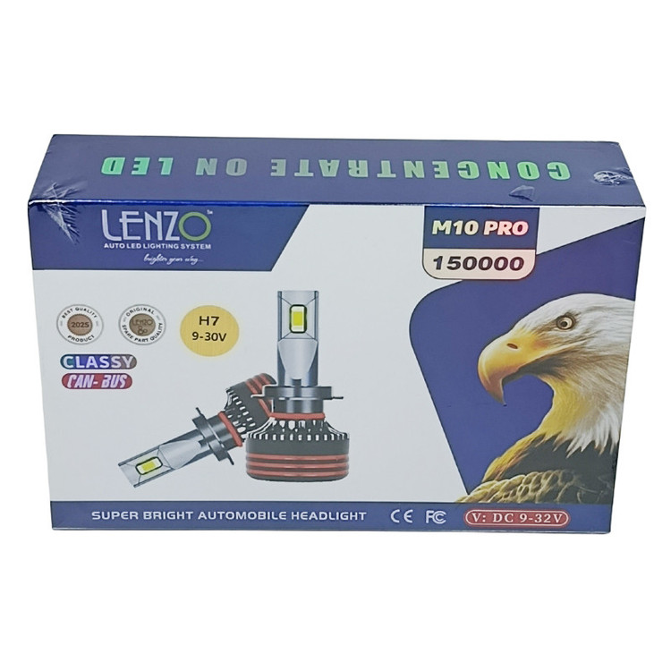 هدلایت خودرو لنزو مدل M10 PRO - 150000 پایه H7 بسته 2 عددی
