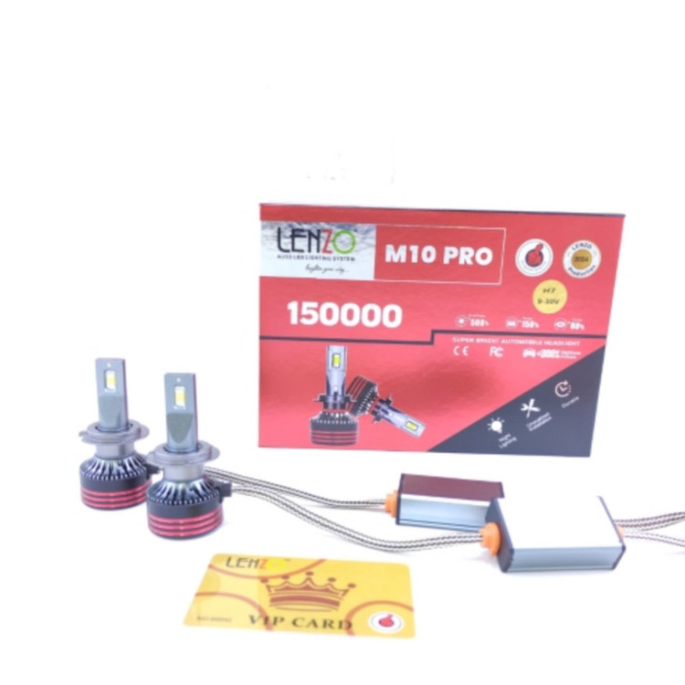 هدلایت لامپ خودرو لنزو مدل m10 pro مجموعه 2 عددی