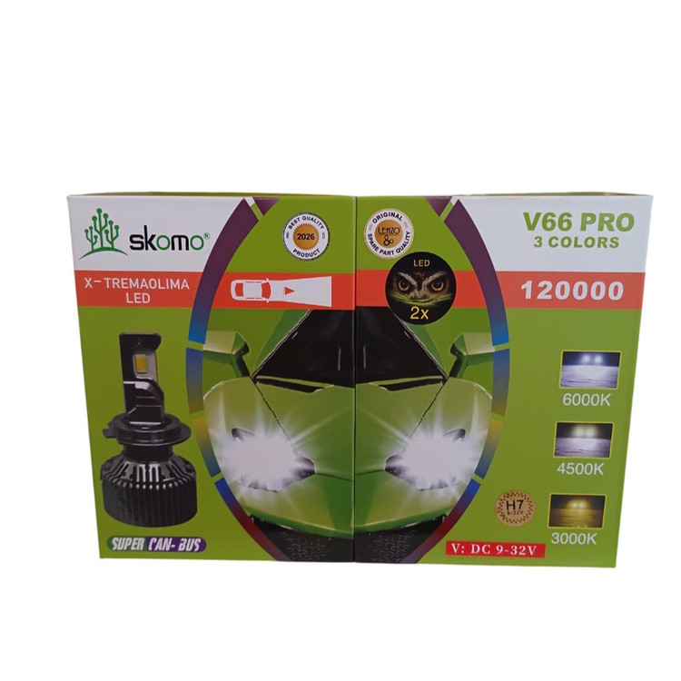 لامپ هدلایت لنزو مدل V66 pro پایه H7 بسته 2 عددی