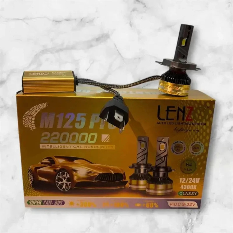 هدلایت لامپ خودرو لنزو مدل M125 pro نچرال پایه H1 بسته 2 عددی