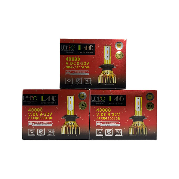لامپ هدلایت خودرو لنزو مدل F40 پایه H4 بسته دو عددی