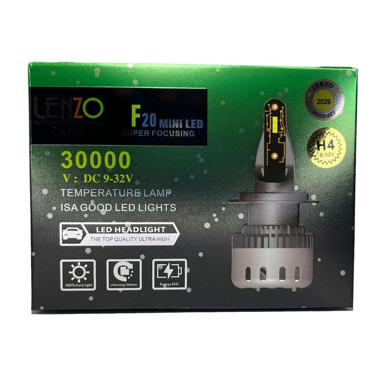 هدلایت لنزو مدل F20 پایه H4 بسته دو عددی