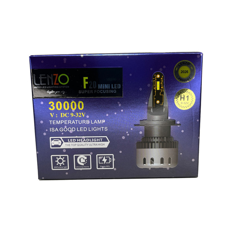لامپ هدلایت خودرو لنزو مدل F20 پایه H1 بسته دو عددی