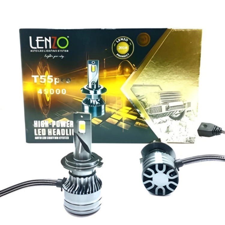هدلایت لنزو مدل T55 Pro پایه H7 بسته دو عددی