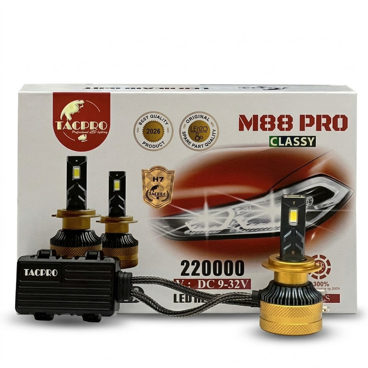 هدلایت تک پرو مدل M88 / T88 پایه H7 H1 H4 بسته دو عددی