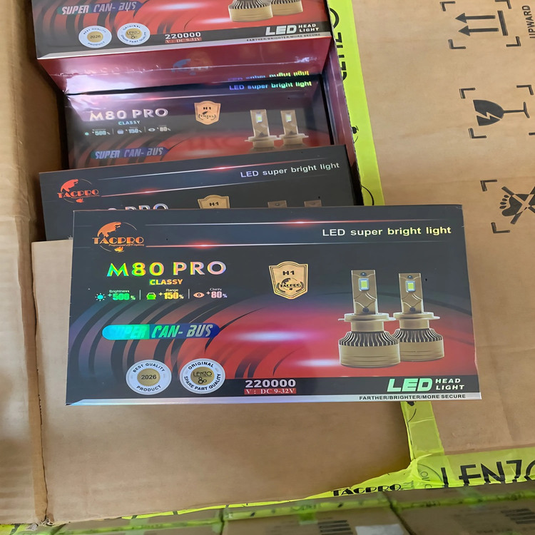 هدلایت لنزو مدل M80 / V80 Pro Max پایه H1 H4 H7 بسته 2 عددی