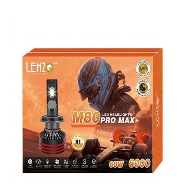 هدلایت لنزو مدل M80 / V80 Pro Max پایه H1 H4 H7 بسته 2 عددی